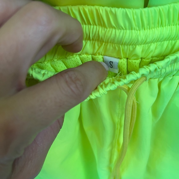 I ❤️ DIY Neon Yellow Windbreaker Bodysuit & Shorts Set Size S - Picture 6 of 16